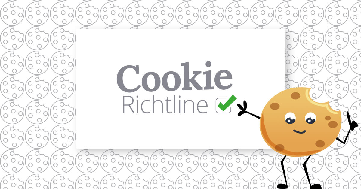 mpunkt Blogbeitragsgrafik Cookie weist auf Cookie Richtlinie mit erhobenem Finger hin