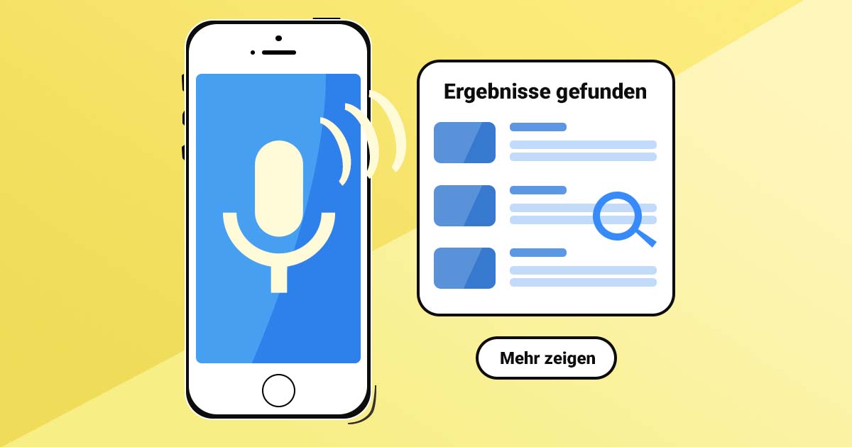 mpunkt Headergrafik zeigt ein Handy mit dem die Google Voice Search benutzt wird.