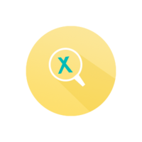 mpunkt Blogbeitragsgrafik mit einem X undeine Lupe als Synonym für die Suchmaschine Gexi
