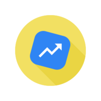 mpunkt Inhaltsgrafik zeigt ein blaues Icon auf gelbem Hintergrund mit einem Pfeil nach oben.